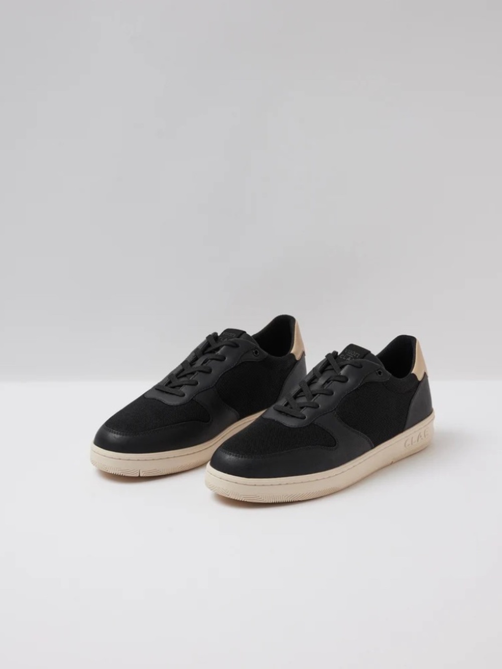 Women's  Vuori x Clae Malone Lite Black  Sneakers with White Sole